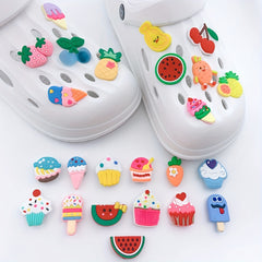 24pcs Cake Shoe Charms DIY Shoe Buckle Clogs Decoration