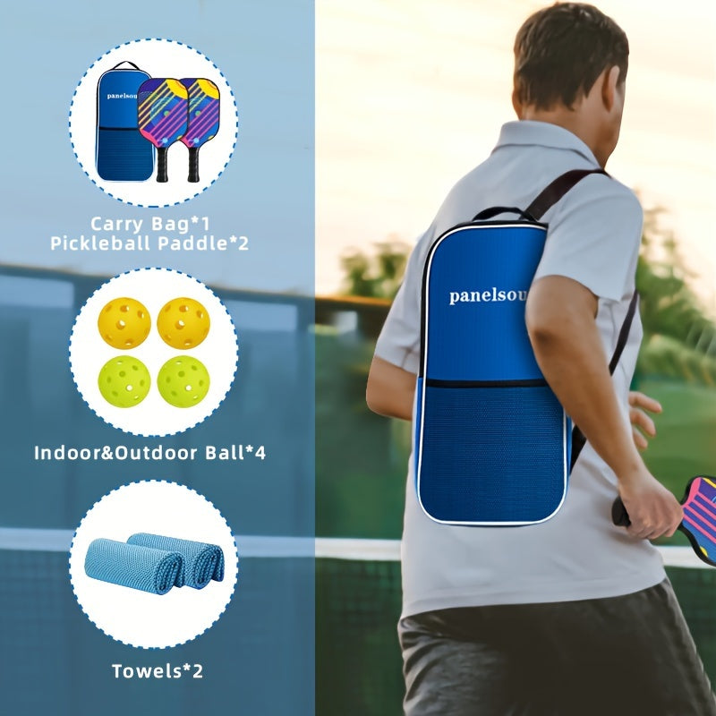 Panelsound PS 006 Pickleball Paddles Set - 2 Pack with 4 Balls, 2 Towels