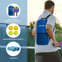 Panelsound PS 006 Pickleball Paddles Set - 2 Pack with 4 Balls, 2 Towels