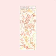Waterproof Lace Bowknot Stickers for Journals & Crafts, Pastel Colors