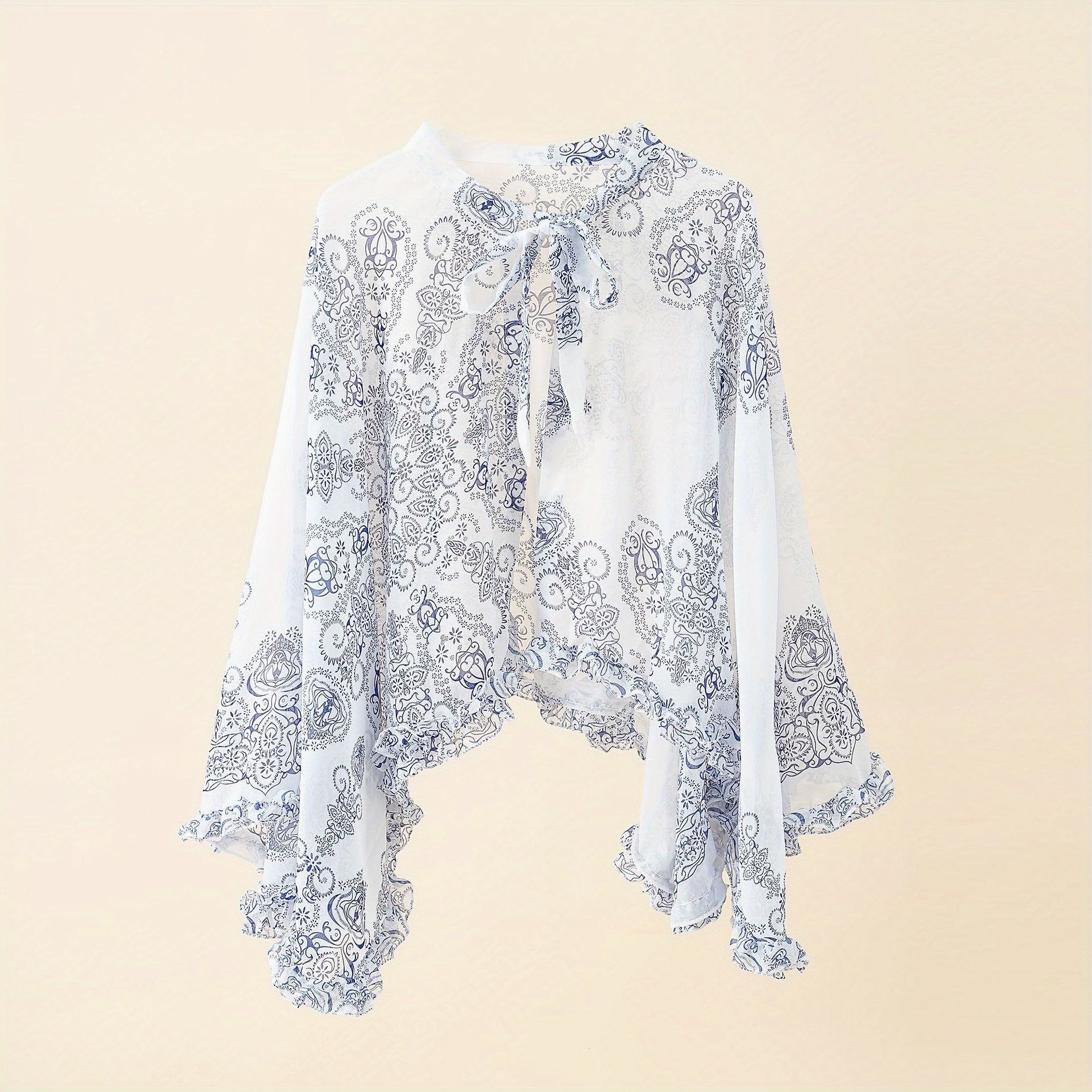 Chiffon Sunshade Shawl Lace Up Cape