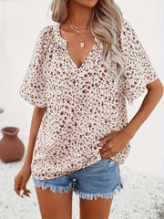  Floral Print Butterfly Sleeve Blouse
