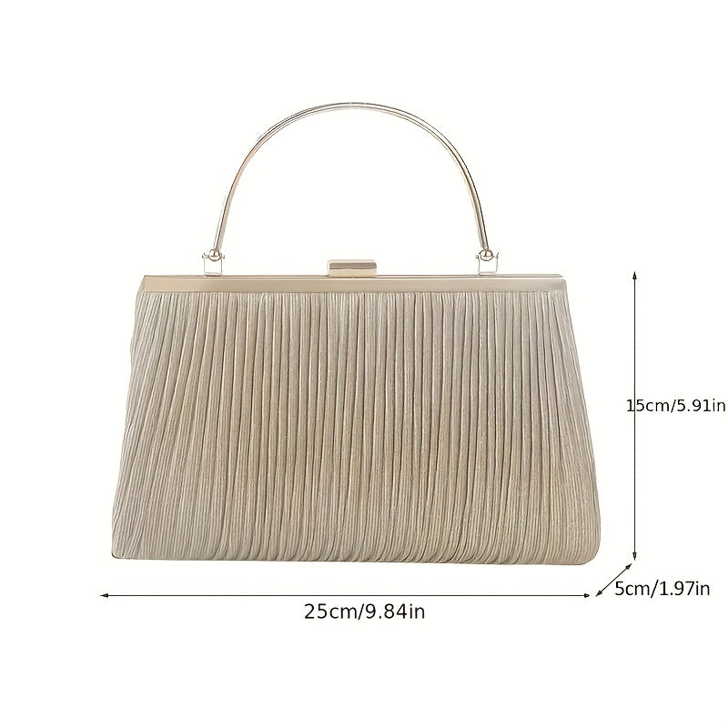 Evening Frame Clutch Bag Solid Handbag With Buckle For Party