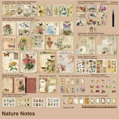 222pcs Vintage Scrapbook Paper Set DIY Journals & Bullet Journal Kit