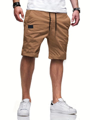 Men's Cargo Short Pants Drawstring Solid Loose Work Shorts
