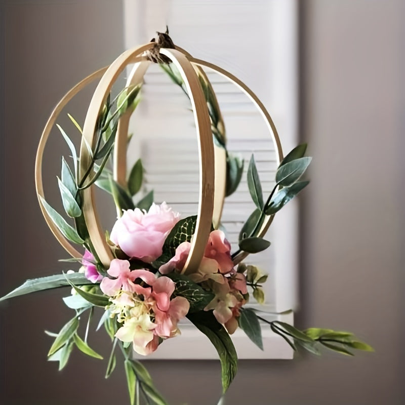 Dream Catcher Bamboo Circle Wall Art Flower Light Cross Stitch Shed Tool