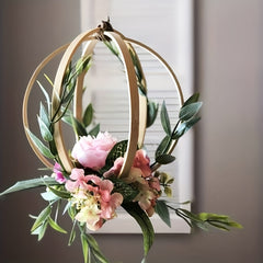 Dream Catcher Bamboo Circle Wall Art Flower Light Cross Stitch Shed Tool