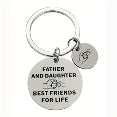Father And Daughter Friends For Life Keychain Pendant
