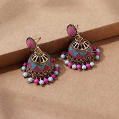 Indian Wind Drip Oil Colored Lantern Earrings