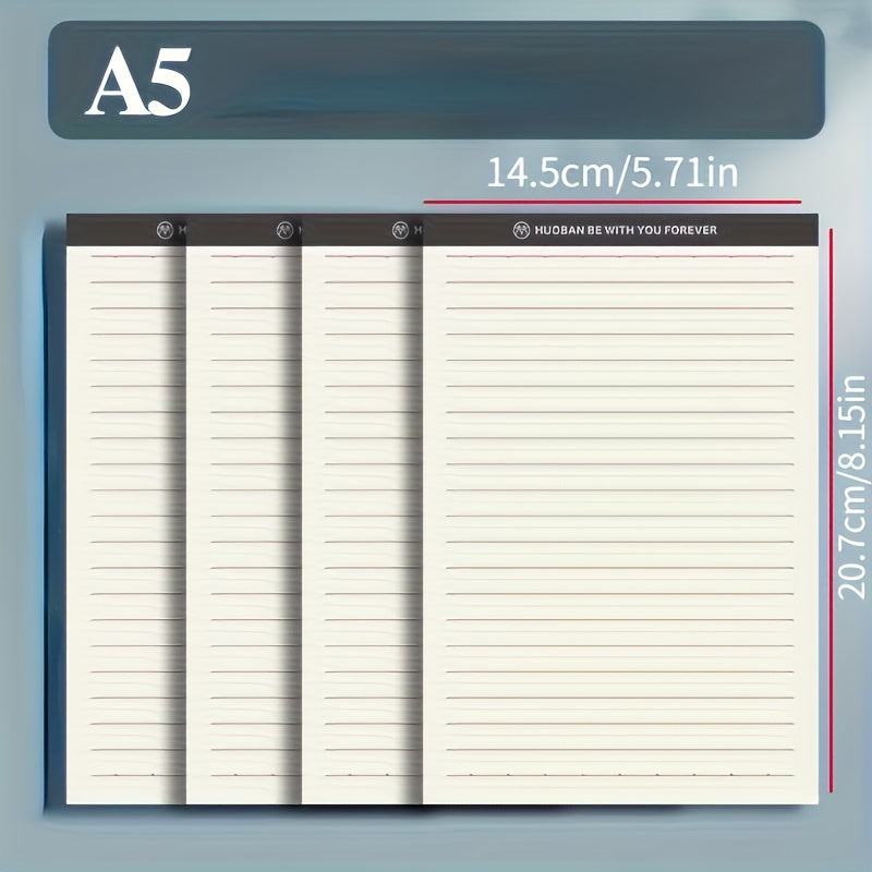 5pcs A5 A6 Upturned PP Paper w/ Plastic Cover Horizontal Vertical Flip Notebook