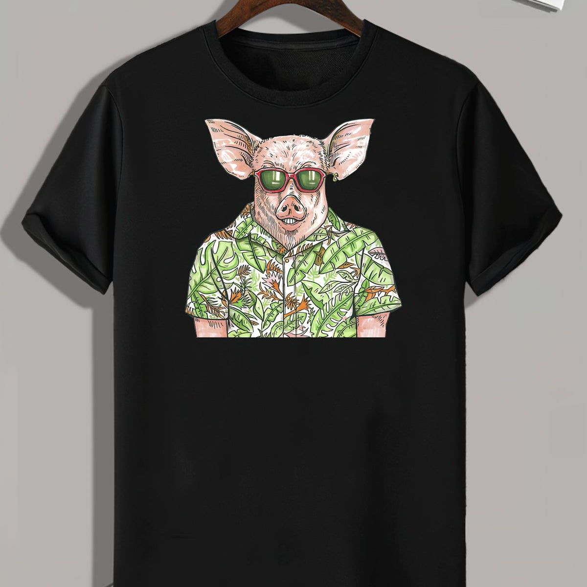 Pig Print Men's Graphic T-Shirt for Summer