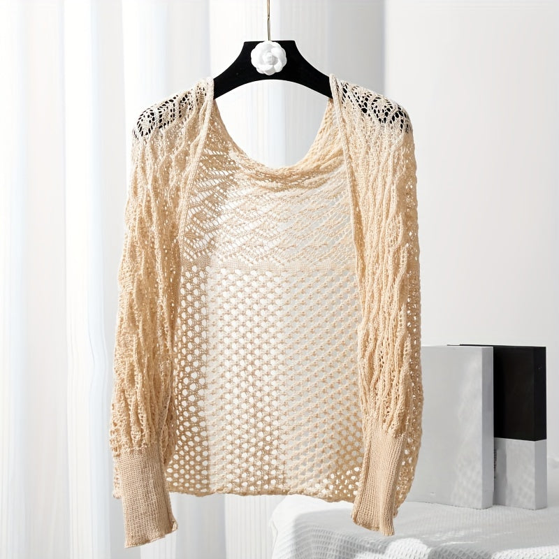 Solid Knitted Warm Wraps Hollow Out Shawl