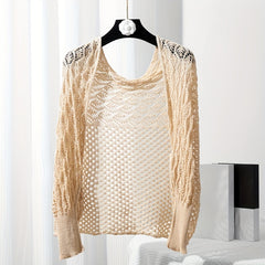 Solid Knitted Warm Wraps Hollow Out Shawl