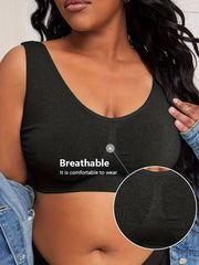 3 Pack Plus Size Sports Bras Set Women's Plus Solid Seamless Breathable Yoga Bra
