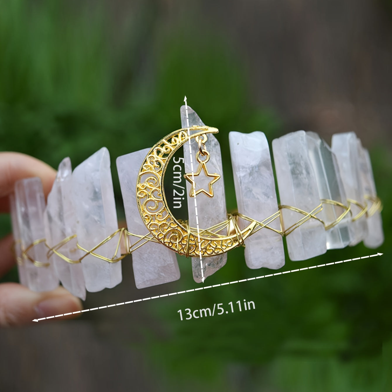 Citrine Moon Witchy Crystal Comb Mermaid Elven Hair Pin