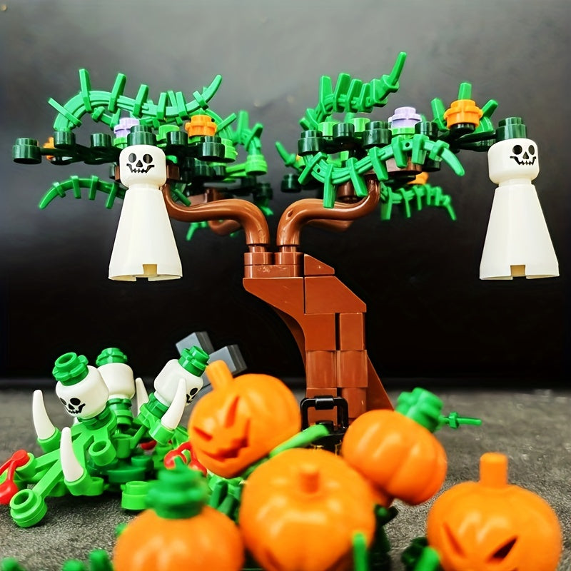 Halloween Pumpkin Ghost Building Scene Model