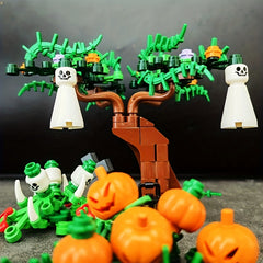 Halloween Pumpkin Ghost Building Scene Model