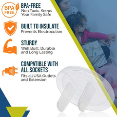 10 Pack Baby Safety Outlet Covers Transparent Easy Install Childproof