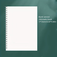Spiral Blank Sketchbook Memo Notepad Diary Notebook 240 Pages
