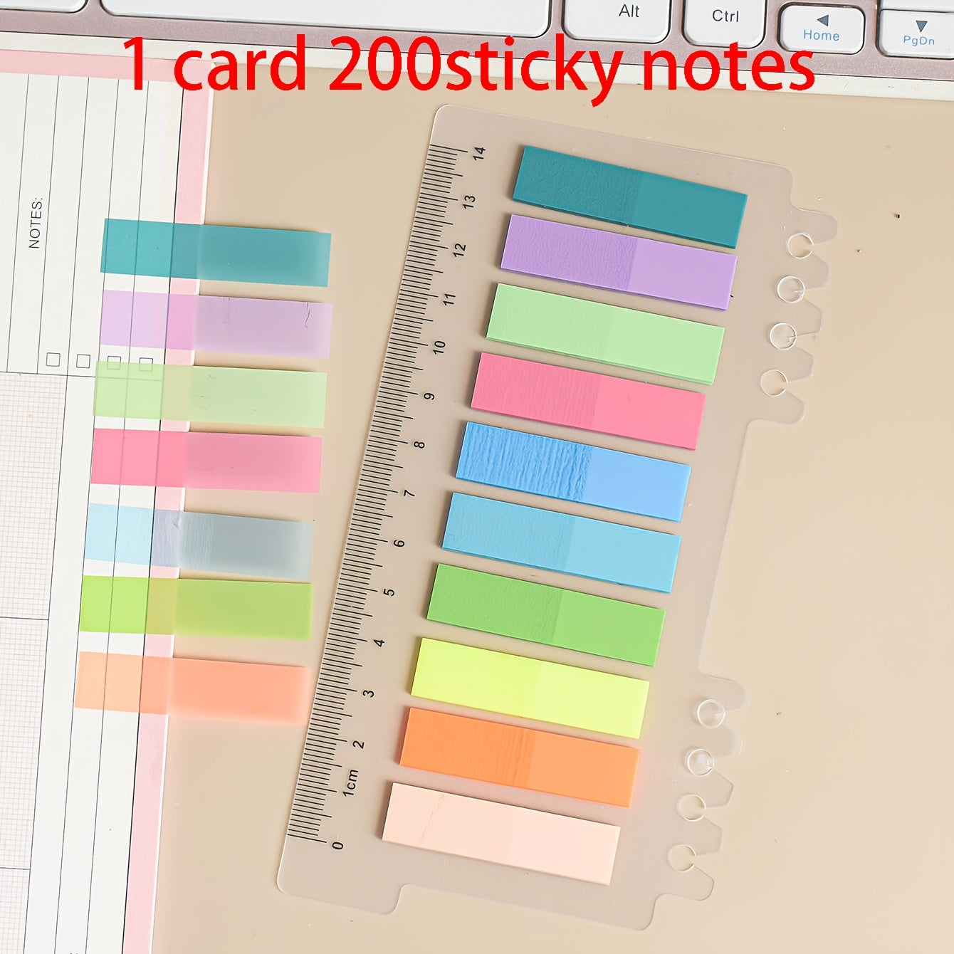200 Sheets PET Sticky Notes Index Stickers Note Stickers Label Paper Instruction
