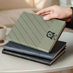 Personalized A5 Notebook Set with Pen Red Faux Leather Journal