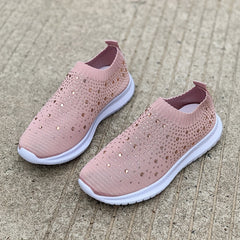 Women's Rhinestone Slip-On Sock Shoes