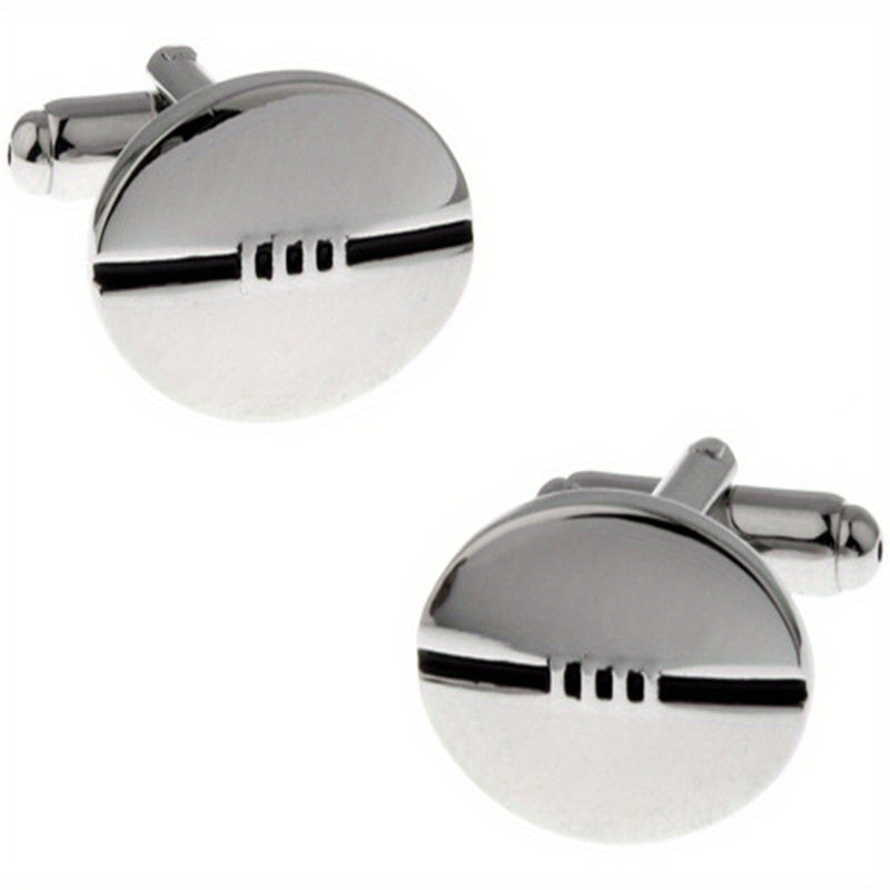 Sports Series Oval Round Corner Rugby Shape Cufflinks