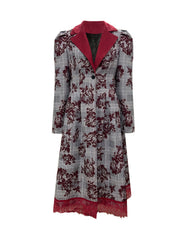 Vintage Lace Button Front Coat Long Sleeve Outerwear
