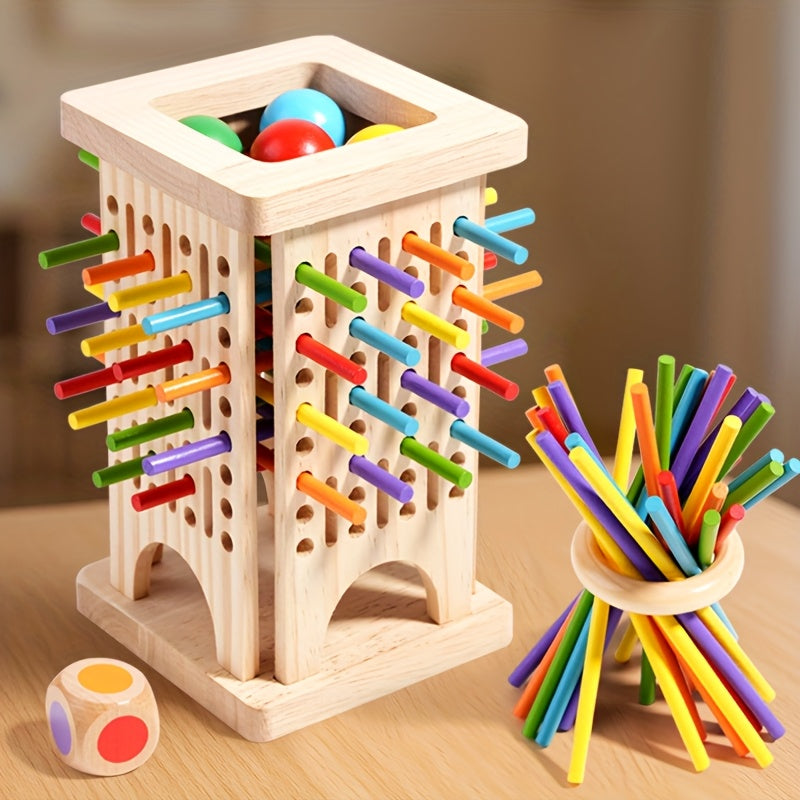 Colorful Wooden Dice Game for Kids Fine Motor Skills Development & Counting