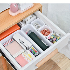 8pcs Drawer Plastic Storage Box Divider Cosmetics Desktop Finishing