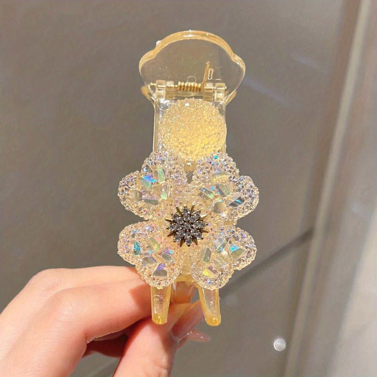 Vintage Crystal Duck Billed Hair Clip for Women