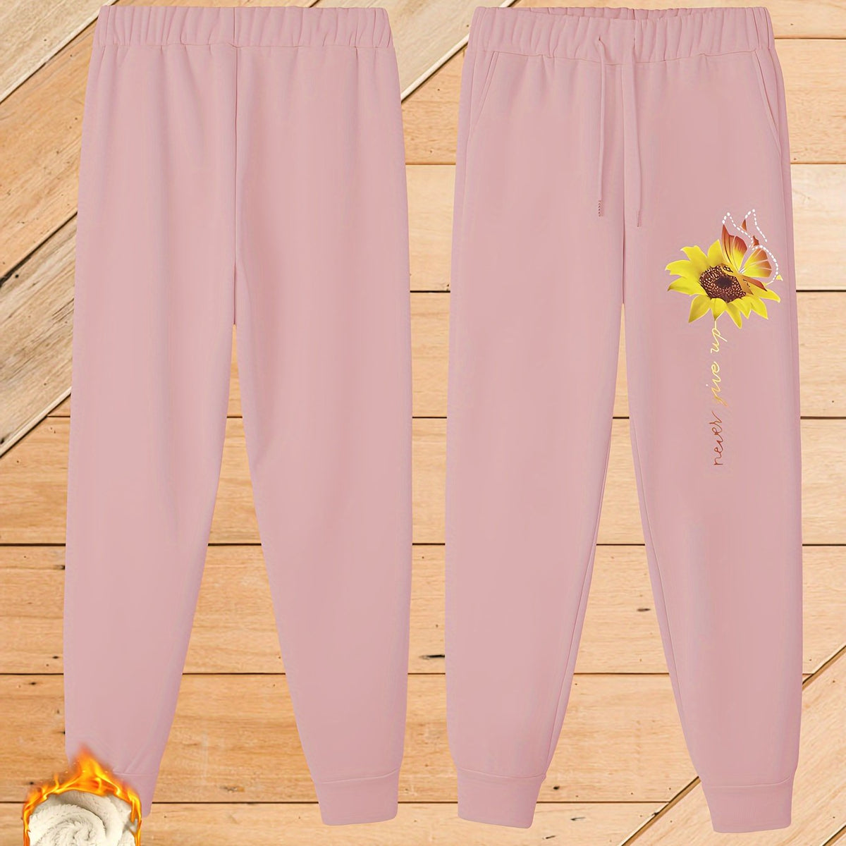  Casual Pants Women's Plus Letter & Floral Print Harem Trousers