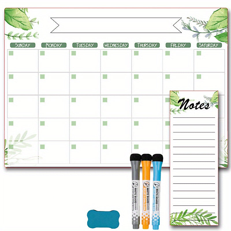 Magnetic Fridge Monthly Planner with Markers