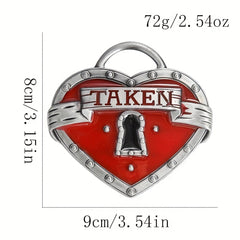 Heart Lock Keyhole TAKEN Metal Belt Buckle Couple Chars Western Cowboy Accessory