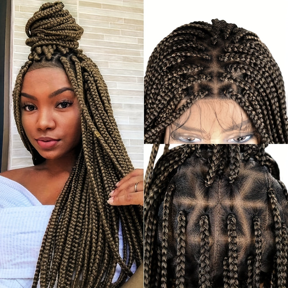 Triangle Braided Wigs Full Double Lace Box Straight Wigs