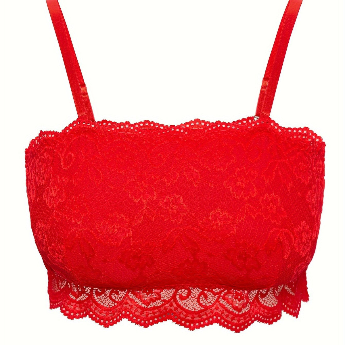  Lace Square Neck Solid Bralette