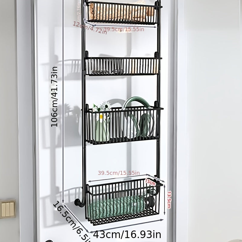 6 Tier Over Door Pantry Storage Organizer with 6 Baskets