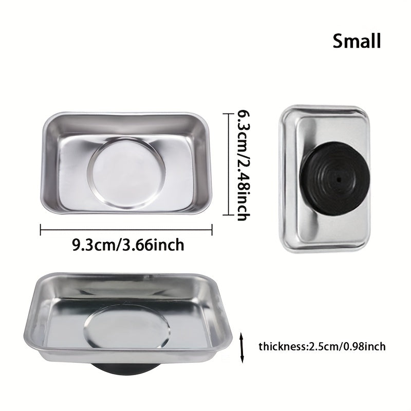 Stainless Steel Magnetic Tray Tool Parts Storage for Screws Sockets Bolts Pins