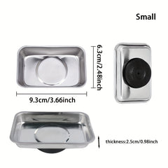 Stainless Steel Magnetic Tray Tool Parts Storage for Screws Sockets Bolts Pins