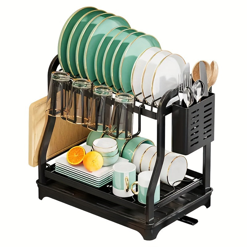 Double Layer Storage Rack with Cutting Board