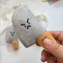 2pcs Kitchen Plush Pendant Angry Expression Funny Mini Backpack Keychain Gift