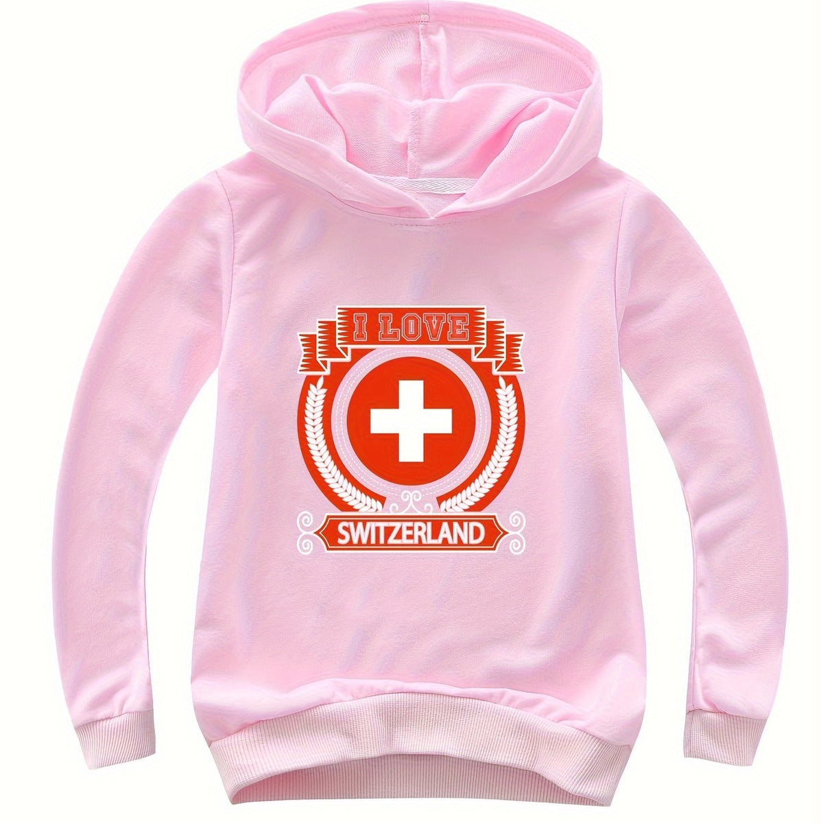 Cotton I LOVE SWITZERLAND Print Hoodies Girls Comfy Hooded Sweatshirt