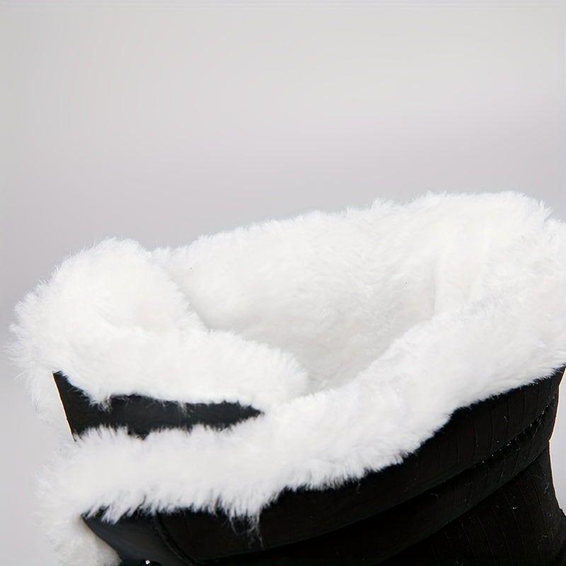 Fur Fleece Lined Snow Boots Waterproof Winter Shoes
