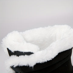 Fur Fleece Lined Snow Boots Waterproof Winter Shoes
