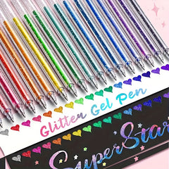 36pcs Glitter Gel Pen Set with Smooth Writing & Vibrant Colors for Journaling