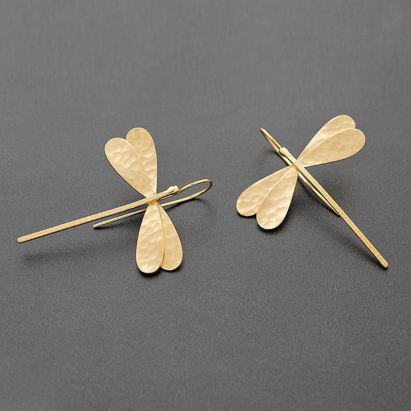 3D Dragonfly Drop Earrings Long Earrings Wedding Jewelry