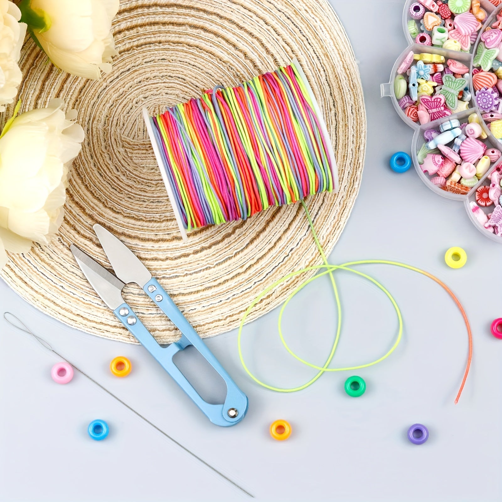 97m Stretchy Rainbow Elastic Cord for Jewelry Making Beading