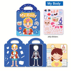 Waterproof Reusable Sticker Book Dinosaurs Animals Vehicles Educational Toys