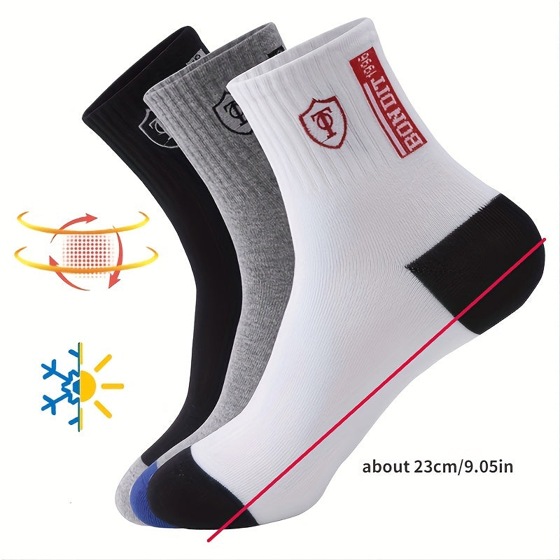 3 Pairs Men's Athletic Crew Socks