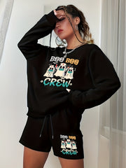  Halloween 2pcs Set Sweatshirt & Shorts Outfit